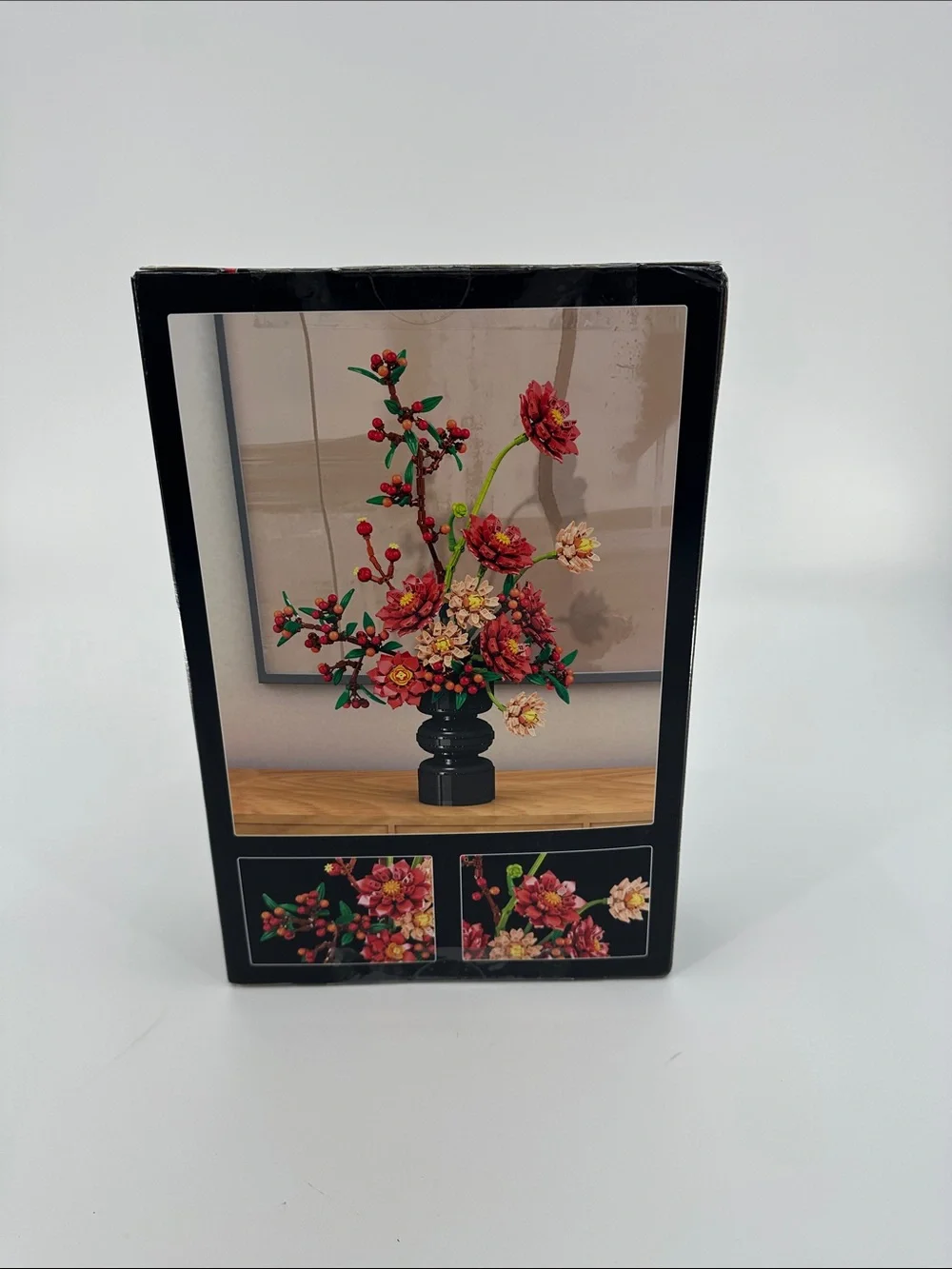 DAHLIA Floral Building Set by JIE STAR – Red & Green Flower Bouquet